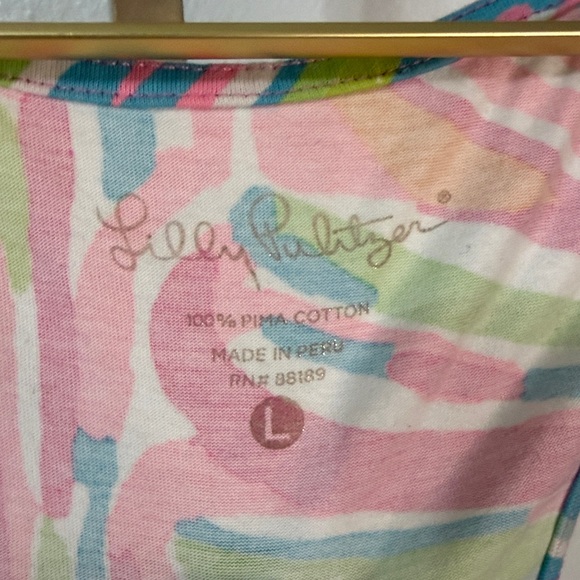 Lilly Pulitzer-Pink Shell Print Racerback Tank Dress | Size L - Picture 2 of 5